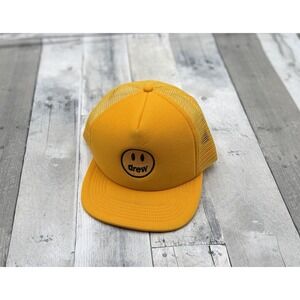 Drew House Yellow Smiley Trucker Hat Mesh Snapback Justin Bieber